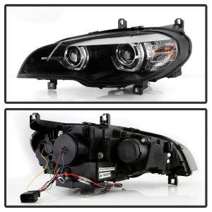 BMW X5 Headlights - SPYDER - Xenon/HID AFS High-Power LED - Black - `07-`10
