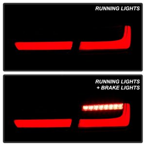 BMW 3 Series LED Tail Lights - SPYDER - Full LED, Sequential Turn Signal, Red Light Bar Parking Light - Black - `12-`18
