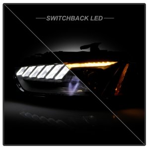 Audi A4 Projector Headlights - SPYDER - Spyder Signature Series, Xenon/HID Model, Switch Back Sequential LED Turn Signal - Black - `13-`16