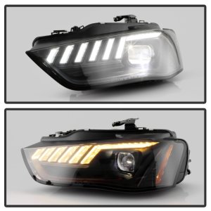 Audi A4 Headlights - SPYDER - Apex Series LED - Black - `13-`16