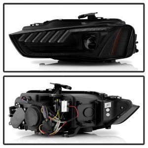 Audi A4 Headlights - SPYDER - Apex Series LED - Black - `13-`16