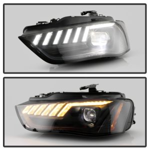 Audi A4 Headlights - SPYDER - APEX Series, High-Power LED, Xenon/HID Model Only - Black - `13-`16