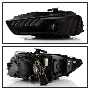 Audi A4 Headlights - SPYDER - APEX Series, High-Power LED, Xenon/HID Model Only - Black - `13-`16