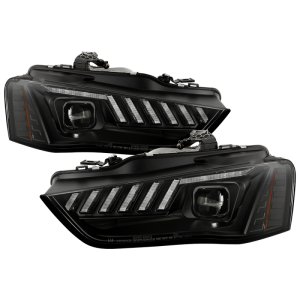 Audi S4 Headlights - SPYDER - APEX Series, High-Power LED, Xenon/HID Model Only - Black - `13-`16