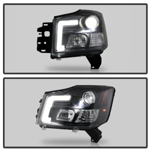 Nissan Titan Headlights - SPYDER - Projector, High-Power LED Module, Spyder Platinum Series - Black - `04-`15