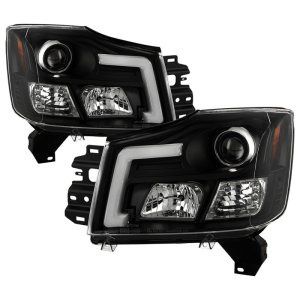 Nissan Titan Headlights - SPYDER - Projector, High-Power LED Module, Spyder Platinum Series - Black - `04-`15 Nissan Titan Headlights - SPYDER - Projector, High-Power LED Module, Spyder Platinum Series - Black - `04-`15