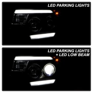 Toyota Tacoma Headlights - Front - SPYDER - High-Power LED Module with White Light Bar - Black - `12-`15