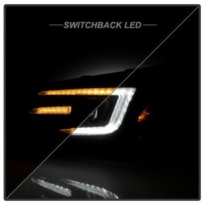 Subaru Forester Headlights - SPYDER - Sequential LED Turn Signal + Switch Back Crystal Light Bar Turn Signal Light And Parking Light - Black - `14-`16
