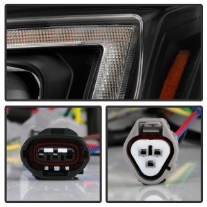 Subaru Forester Headlights - SPYDER - Sequential LED Turn Signal, Switch Back Crystal Light Bar Turn Signal Light And Parking Light - Black - `14-`16