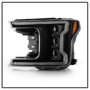 Ford F-150 Headlights - SPYDER - Apex Series, DRL LED, Halogen Model Only, High-Power LED Module - Black - `18-`20