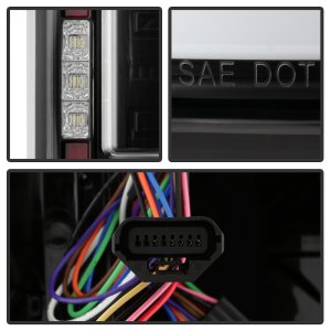 Dodge RAM 1500 Tail Lights - SPYDER - LED / Sequential Turn Signal Lights / Clear Light Bar Parking - Red Clear - `19-`21