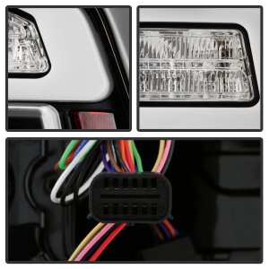Dodge RAM 1500 Tail Lights - SPYDER - LED / Sequential Turn Signal Lights / Clear Light Bar Parking - Red Clear - `19-`21