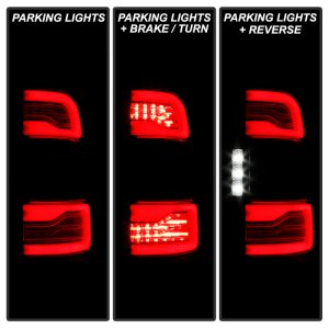 Dodge RAM 1500 Tail Lights - SPYDER - LED / Sequential Turn Signal Lights / Clear Light Bar Parking - Red Clear - `19-`21