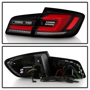 BMW 5 Series LED Tail Lights - Rear - SPYDER - Sequential Turn Signal, Black Housing - Black - `11-`17 BMW 5 Series LED Tail Lights - Rear - SPYDER - Sequential Turn Signal, Black Housing - Black - `11-`17