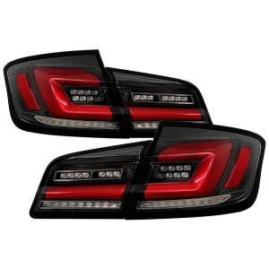 BMW 5 Series LED Tail Lights - Rear - SPYDER - Sequential Turn Signal, Black Housing - Black - `11-`17 BMW 5 Series LED Tail Lights - Rear - SPYDER - Sequential Turn Signal, Black Housing - Black - `11-`17