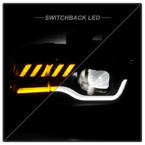 Chevrolet Camaro Headlights - SPYDER - Apex Series, High-Power LED Module, Sequential Switchback Turn Signal - Black - `10-`13