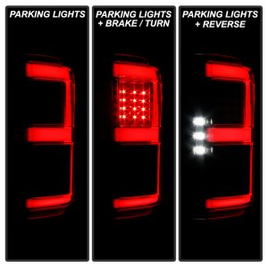 Ford F150 LED Tail Lights - SPYDER - Rear Blind Spot - Black - `18-`20