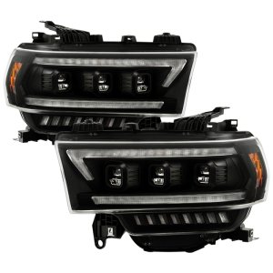 Dodge Ram 3500 Headlights - SPYDER - Proj. Headlights with High-Power LED Module - Black - `19-`22