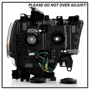 Dodge Ram 2500 Headlight Set - SPYDER - Projector, Sequential LED Turn Signal Lights, Halogen Model Only - Black - `19-`22