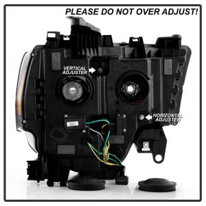 Dodge Ram 2500 Headlight Set - SPYDER - Projector, Sequential LED Turn Signal Lights, Halogen Model Only - Black - `19-`22