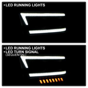 Dodge Ram 2500 Headlight Set - SPYDER - Projector, Sequential LED Turn Signal Lights, Halogen Model Only - Black - `19-`22