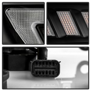 Dodge Ram 2500 Headlight Set - SPYDER - Projector, Sequential LED Turn Signal Lights, Halogen Model Only - Black - `19-`22