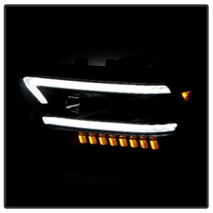 Dodge Ram 2500 Headlight Set - SPYDER - Projector, Sequential LED Turn Signal Lights, Halogen Model Only - Black - `19-`22