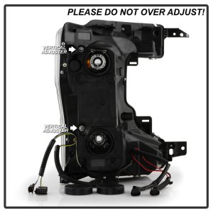 Ford F250 Headlights - SPYDER - Halogen Model, Sequential LED Turn Signal Lights - Black - `20-`22