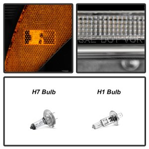 Ford F250 Headlights - SPYDER - Halogen Model, Sequential LED Turn Signal Lights - Black - `20-`22