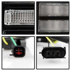 Ford F250 Headlights - SPYDER - Halogen Model, Sequential LED Turn Signal Lights - Black - `20-`22