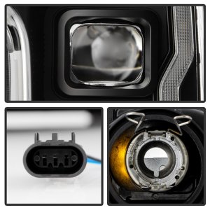 Ford F350 Headlights - SPYDER - Halogen Model, Sequential LED Turn Signal Lights - Black - `20-`22 Ford F350 Headlights - SPYDER - Halogen Model, Sequential LED Turn Signal Lights - Black - `20-`22