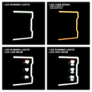 Ford F250 Headlights - SPYDER - Apex Series, Integrated LED Bulb Technology - Black - `20-`22