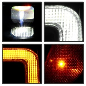 Ford F250 Headlights - SPYDER - Apex Series, Integrated LED Bulb Technology - Black - `20-`22