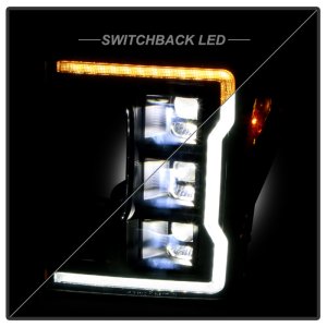 Ford F250 Headlights - SPYDER - Apex Series, Integrated LED Bulb Technology - Black - `20-`22
