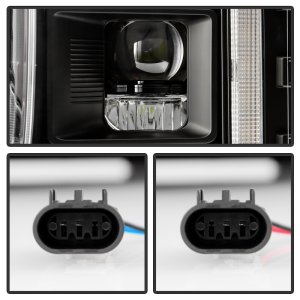 Ford F250 Headlights - SPYDER - Apex Series, Integrated LED Bulb Technology - Black - `20-`22