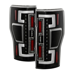 Ford F250 SD LED Tail Lights - SPYDER - Spyder Apex, Blind Spot Monitoring Model - Black - `20-`21