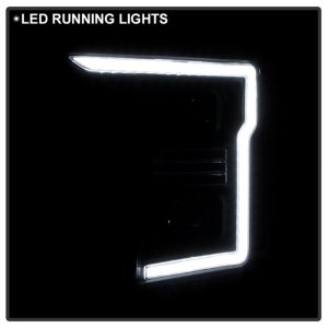 Ford F150 Headlights - SPYDER - Proj. Headlights - LED Crystal Light Bar - Black - `20-`21