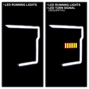 Ford F150 Headlights - SPYDER - Projector, Sequential LED Turn Signal, Halogen - Black - `20-`21