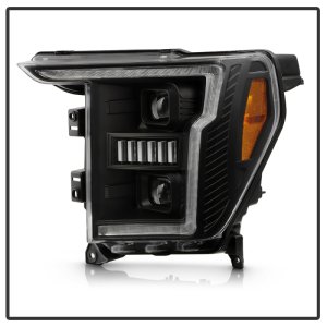 Ford F150 Headlights - SPYDER - Projector, Sequential LED Turn Signal, Halogen - Black - `20-`21