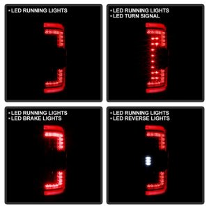 Ford F150 LED Tail Lights - SPYDER - Light Bar Style - Black - `21-`23