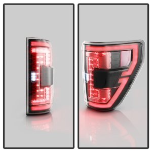 Ford F150 LED Tail Lights - SPYDER - Light Bar Style - Black - `21-`23