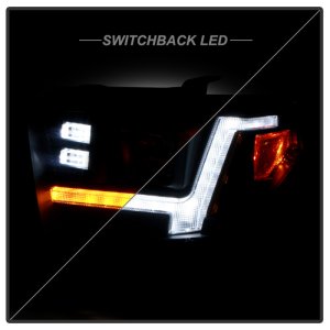 Toyota Tundra Headlight Set - SPYDER - Projector, Switch Back Sequential LED - Black - `14-`21