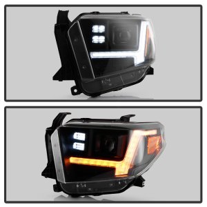 Toyota Tundra Headlight Set - SPYDER - Projector, Switch Back Sequential LED - Black - `14-`21