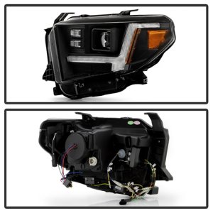 Toyota Tundra Headlight Set - SPYDER - Projector, Switch Back Sequential LED - Black - `14-`21