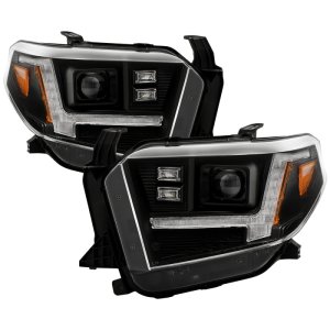 Toyota Tundra Headlight Set - SPYDER - Projector, Switch Back Sequential LED - Black - `14-`21