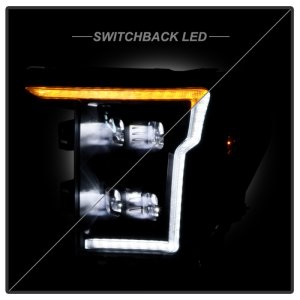Ford F-150 Headlights - SPYDER - Apex Series Quad High-Power LED Module - Black - `20-`21
