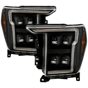 Ford F-150 Headlights - SPYDER - Apex Series Quad High-Power LED Module - Black - `20-`21