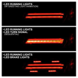 Subaru BRZ LED Tail Lights - SPYDER - Sequential LED Turn Signal + Greeting Light Show - Black - `22-`24