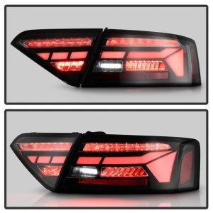 Audi S5 LED Tail Lights - SPYDER - Apex Series, Sequential Turn Signals, Clear Light Bar - Black - `13-`17 Audi S5 LED Tail Lights - SPYDER - Apex Series, Sequential Turn Signals, Clear Light Bar - Black - `13-`17
