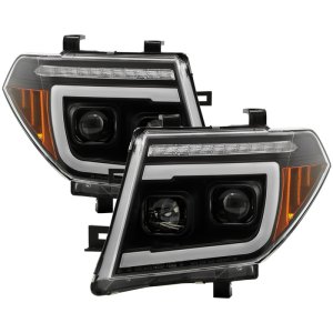 Nissan Frontier Projector Headlights - SPYDER - Greeting Light Show Animation + Sequential LED Turn Signal Lights - Black - `05-`08 Nissan Frontier Projector Headlights - SPYDER - Greeting Light Show Animation + Sequential LED Turn Signal Lights - Black - `05-`08